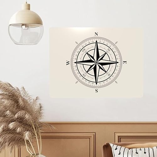 Miniatura 4 de Brújula viento rosa negro blanco metal decoración - 12 x 16 pulgadas eleva tu hogar, calle y ambiente de negocios