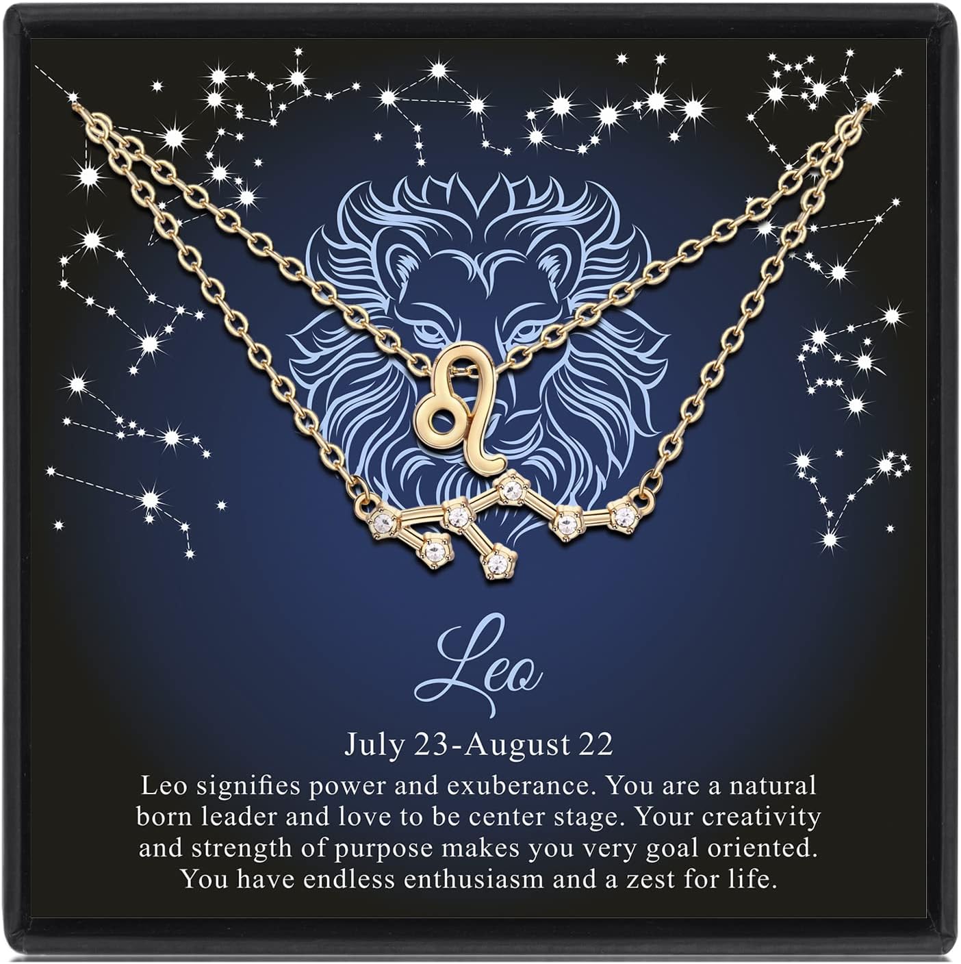 Zodiac Necklace Gold Constellation Necklace Astrology Gifts for Women Zodiac Sign Necklaces Cubic Zirconia Jewelry Birthday Horoscope Gifts, Zinc, Cubic Zirconia