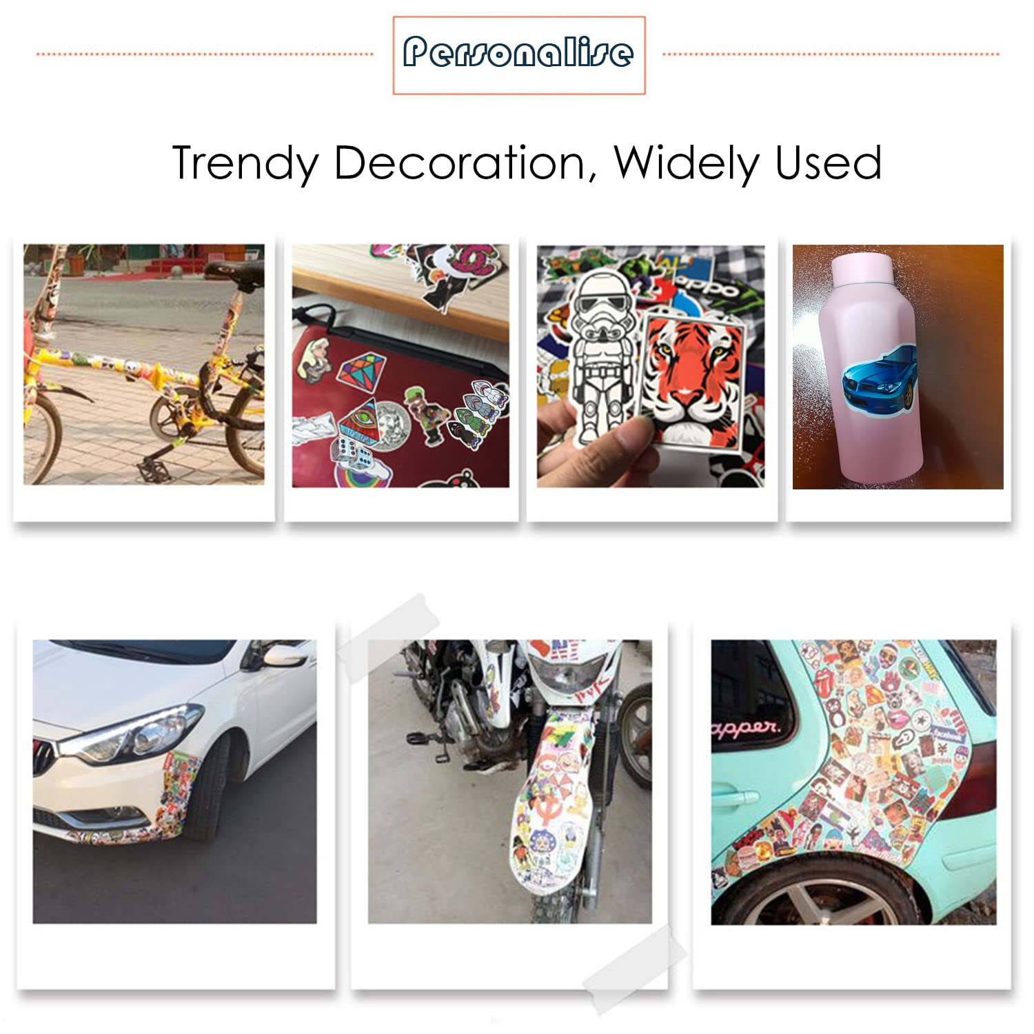 Lot De 50 Autocollants Vinyle Pour Décorer - Motifs Variés (5-7 Cm) - Pour Voiture, Casque, Skate, Valise, Ordinateur