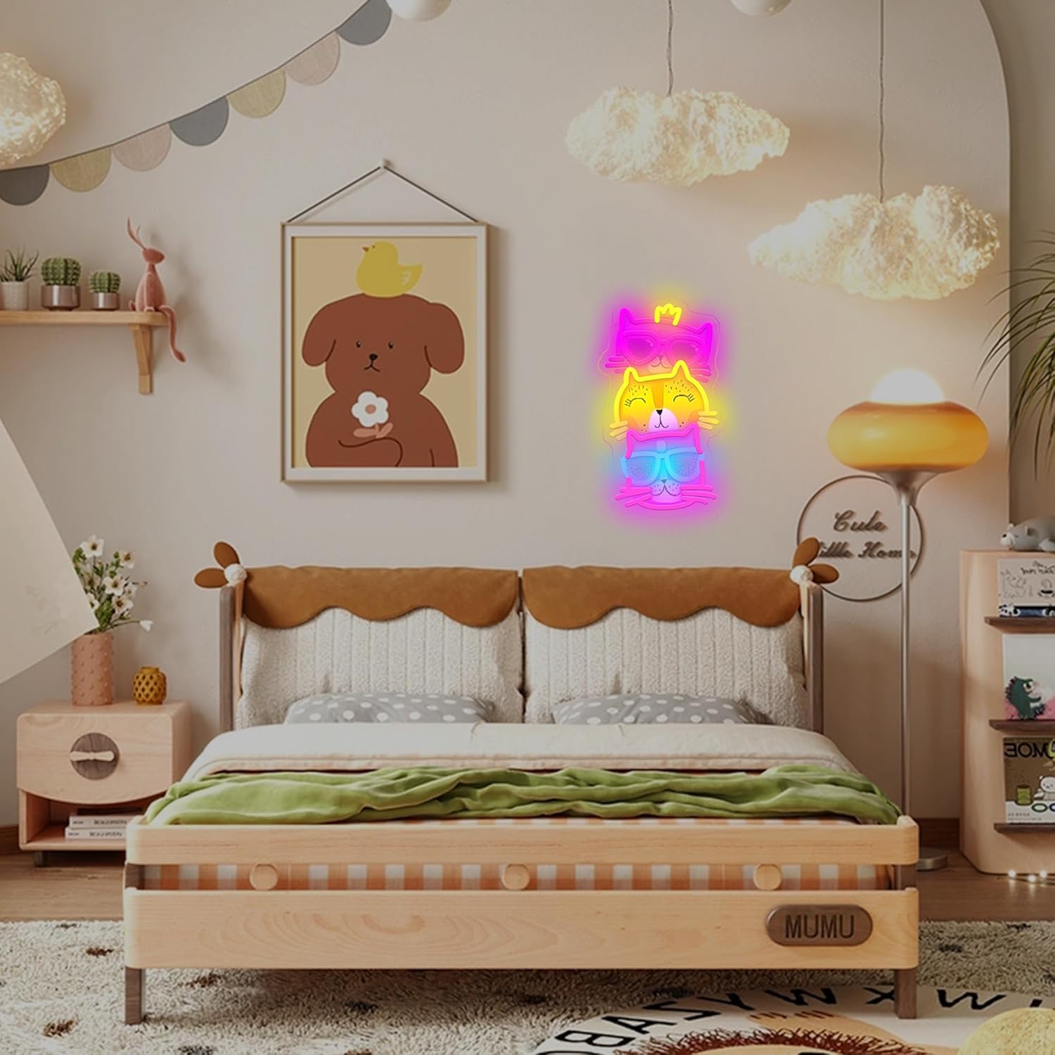 Cat LED Neon Sign – Cute Cats Neon Light for Bedroom, Bar Wall Decor, Gifts for Cat Lovers – USB Powered, Energy-Saving, Easy to Install LED Neon Wall Light
