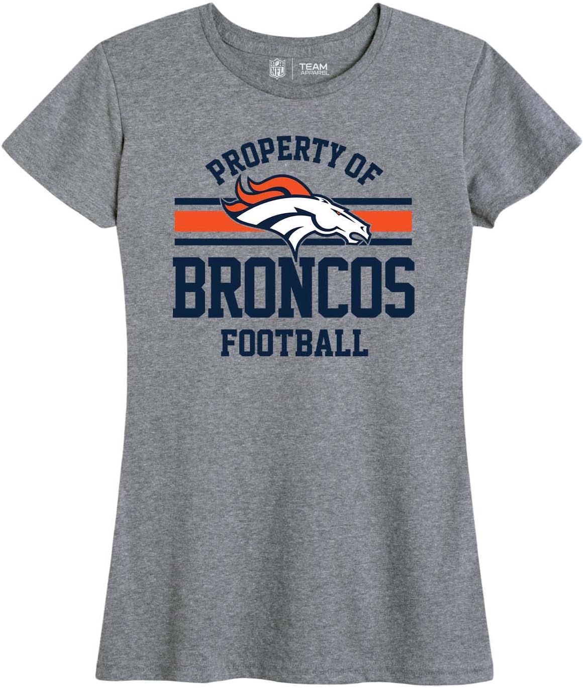 Team Fan Apparel NFL Womens Short Sleeve Property of Tshirt, Official Team Apparel, Womens Tagless Contour Fit Tee