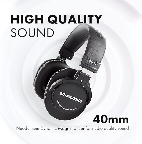 M-AUDIO BX3 Pair Bluetooth Studio Monitors Bundle with Headphones for Studio Recording, Music Production, Podcasting, Streaming