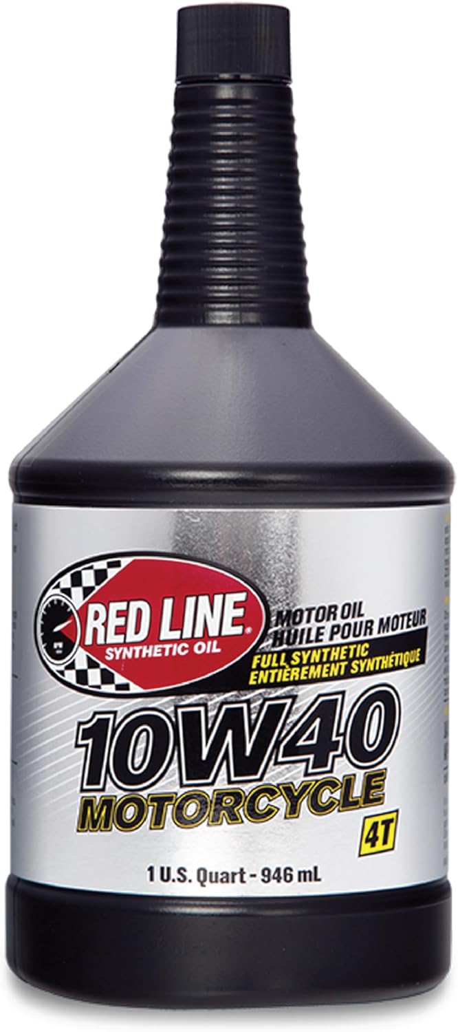 Red Line 42404 10W40 Synthetic Motorcycle Motor Oil - 1 Quart (12 Pack)