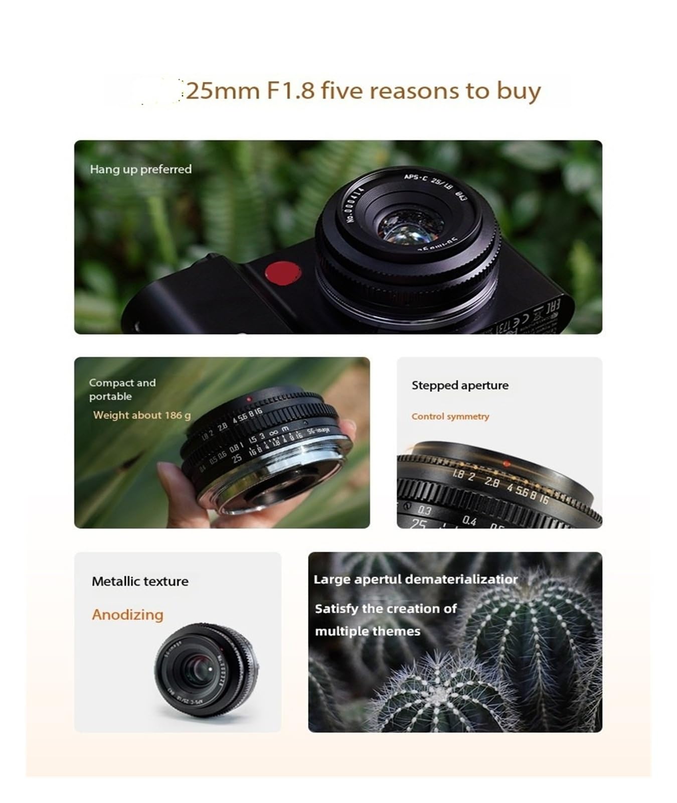25mm F1.8 Objectif Portrait Compatible avec Canon RF EF-M