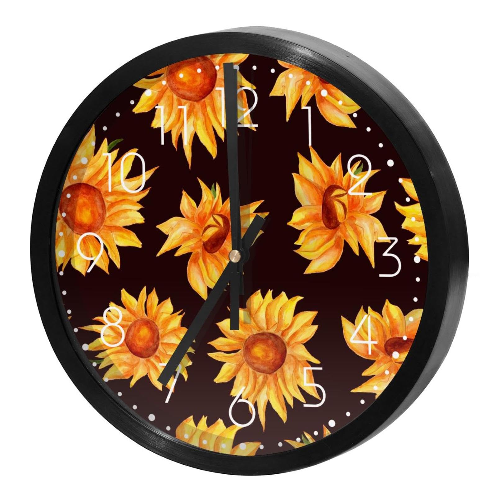 Horloge murale silencieuse à quartz à piles ronde pour décoration de bureau