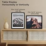 12x16 Picture Frames Set of 2 with Plexiglass, Display Pictures 11x14 with Mat or 12x16 Without Mat for Tabletop Display and Wall Mounting,Black