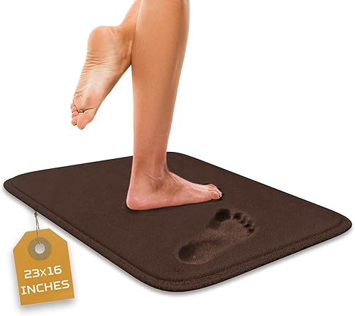 Miniatura 17 de Alfombra de baño de lujo – 1 pieza de tapete de baño con espuma viscoelástica, antideslizante y ultrasuave, altamente absorbente, fácil de limpiar -