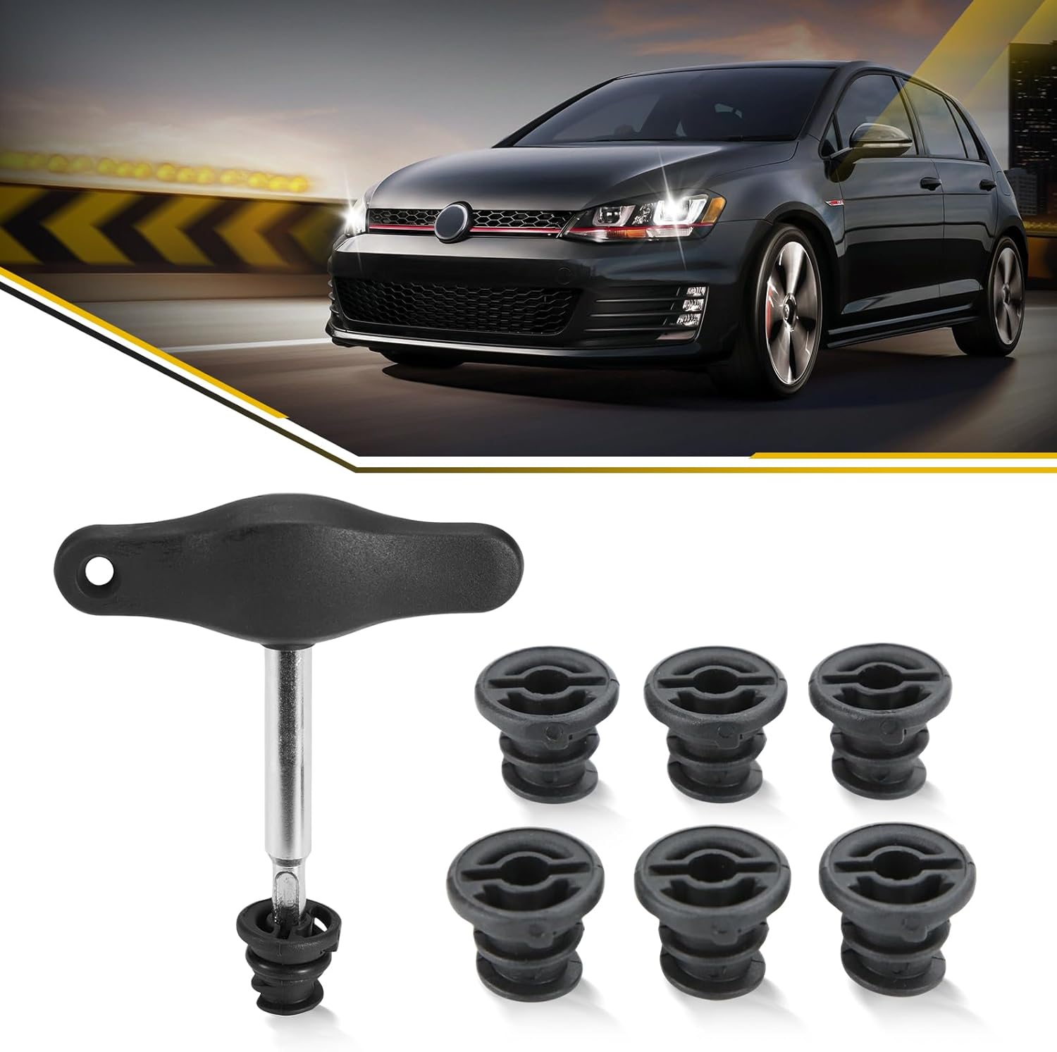1 Set Car Engine Oil Drain Plug with Install Tool Compatible with Audi A1 A3 A4 A5 Q3 Q5 Volkswagen Golf GTI (Replaces 06L103801)