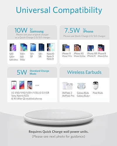 Miniatura 3 de Anker Almohadilla de carga inalámbrica 313, certificación Qi de 10 W Max para iPhone 1616 Pro16 Pro Max1514, carga rápida de 10 W para Galaxy S23,