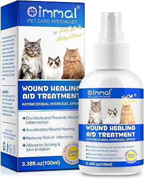 Cat Wound Care Spray - Wound Healing Aid Treatment for Cats Helps with Skin Repair for Wounds, Cats Irritated Skin & Itchy Skin, Scratching | Cats Supplement | Gentle Wound Care Spray - 3.38 Fl.oz