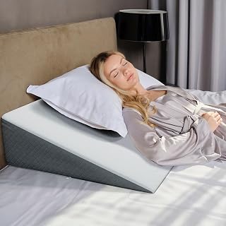 Kolbs Extra Wide Bed Wedge Pillow 7.5 Inch for Acid Reflux GERD - Memory Foam Top, Jacquard Cover, 31x33 Inch Large