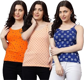DIAZ Women's Premium Cotton Tank Top-Pack of 3 Price In India