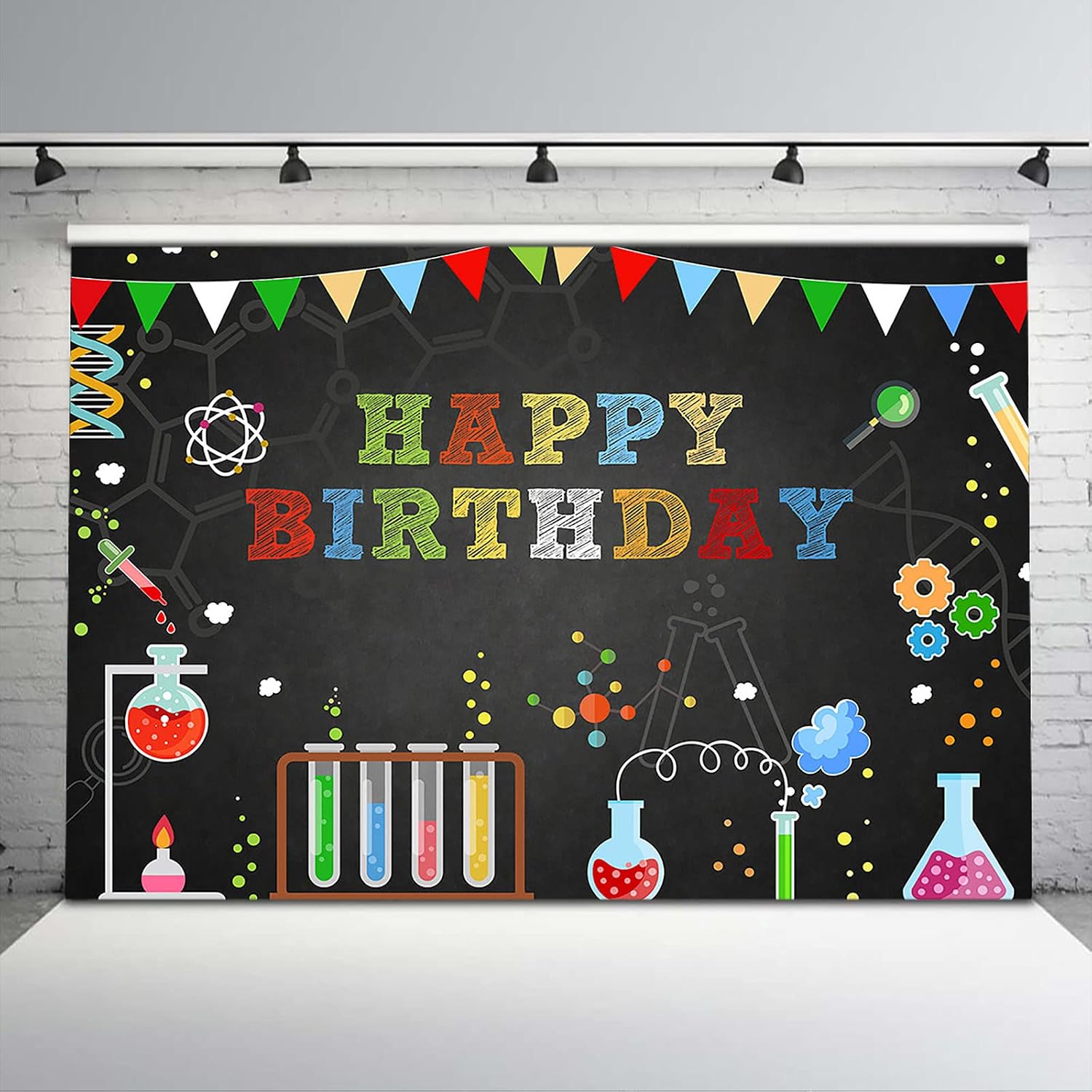 Avezano Science Birthday Backdrop Science Fun Scientist Subject Background Chemical Experiments Birthday School Fun Scientist Decoration (10x8)