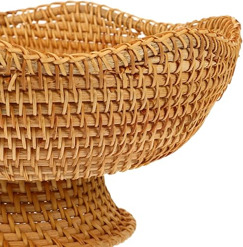 Miniatura 8 de Alipis Bandeja circular de ratán para fruta, bandeja tejida Charolas para Postres cestas para organizar platos de caramelo, bandeja de