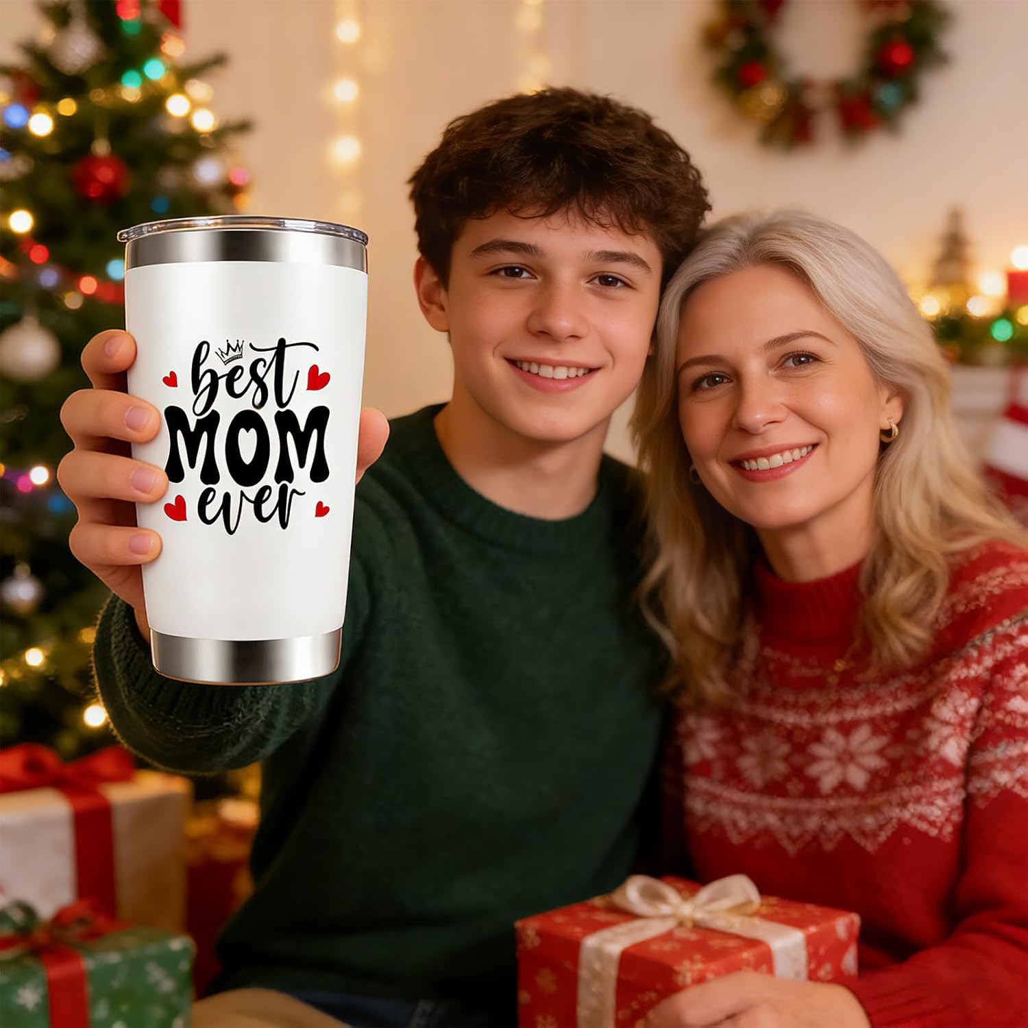 Gifts for Mom - Tumbler Gifts for Mom From Son, Daughter - Mothers Day, Valentine, Christmas, Birthday Anniversary Wedding Present for Her, Women, Best Mom Ever Gift - 20oz Insulated Tumbler - Image 4