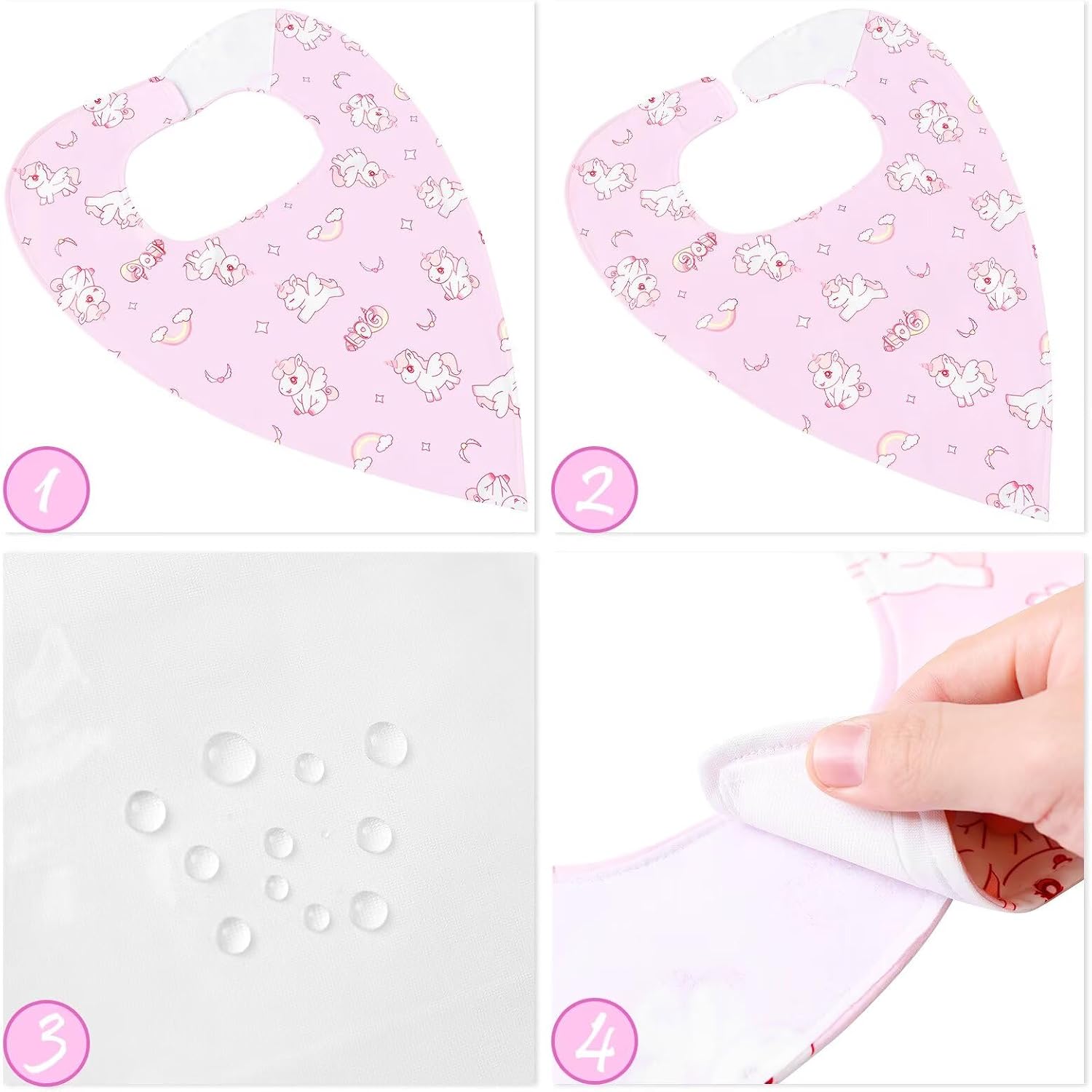 Landofgenie Adult Bibs for Women Men Large Bibs Set With Adjustable Hook-and-Loop Fastener Closure Washable Reusable 2 Pack