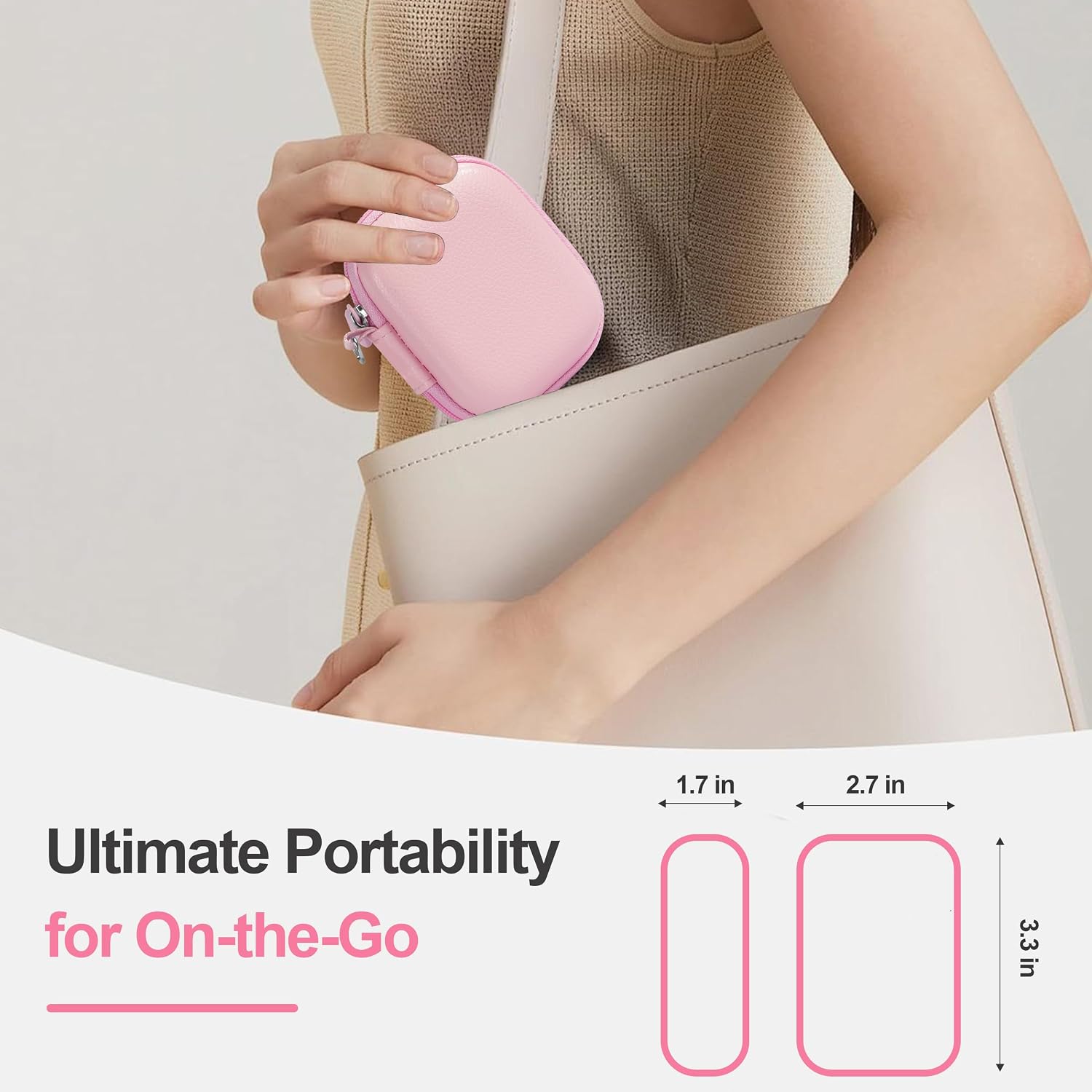 Protective Travel Case for Oura Ring 5/Gen 4, Full Protection Pink