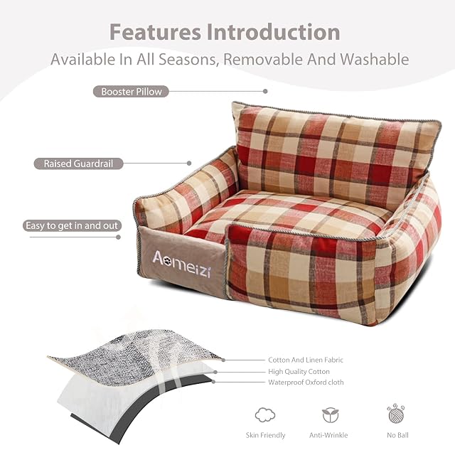 Foto 4 de 6 de PETCUTE Cama Perro Grandes,Camas para Perros con Funda Desenfundable y Lavable,Sofá Camas para Mascotas…