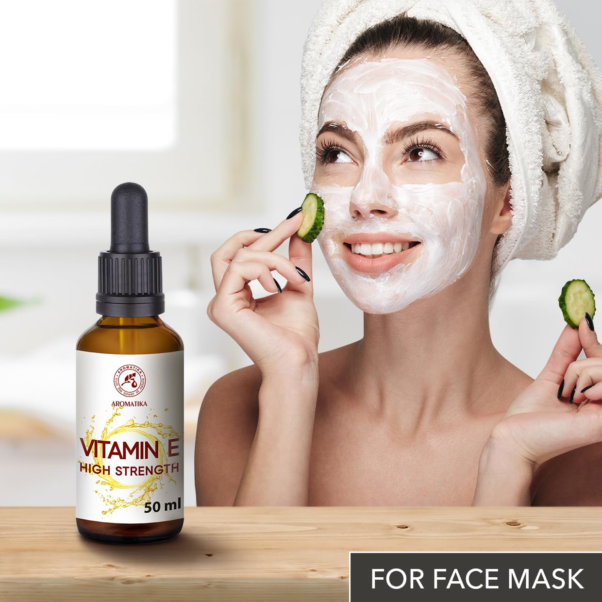 Gouttes de Vitamine E Concentrées 50ml - Naturel - Pure Haute Résistance pour les soins de la Peau - pour Visage - Lèvres - Beauté - Base Cosmétique