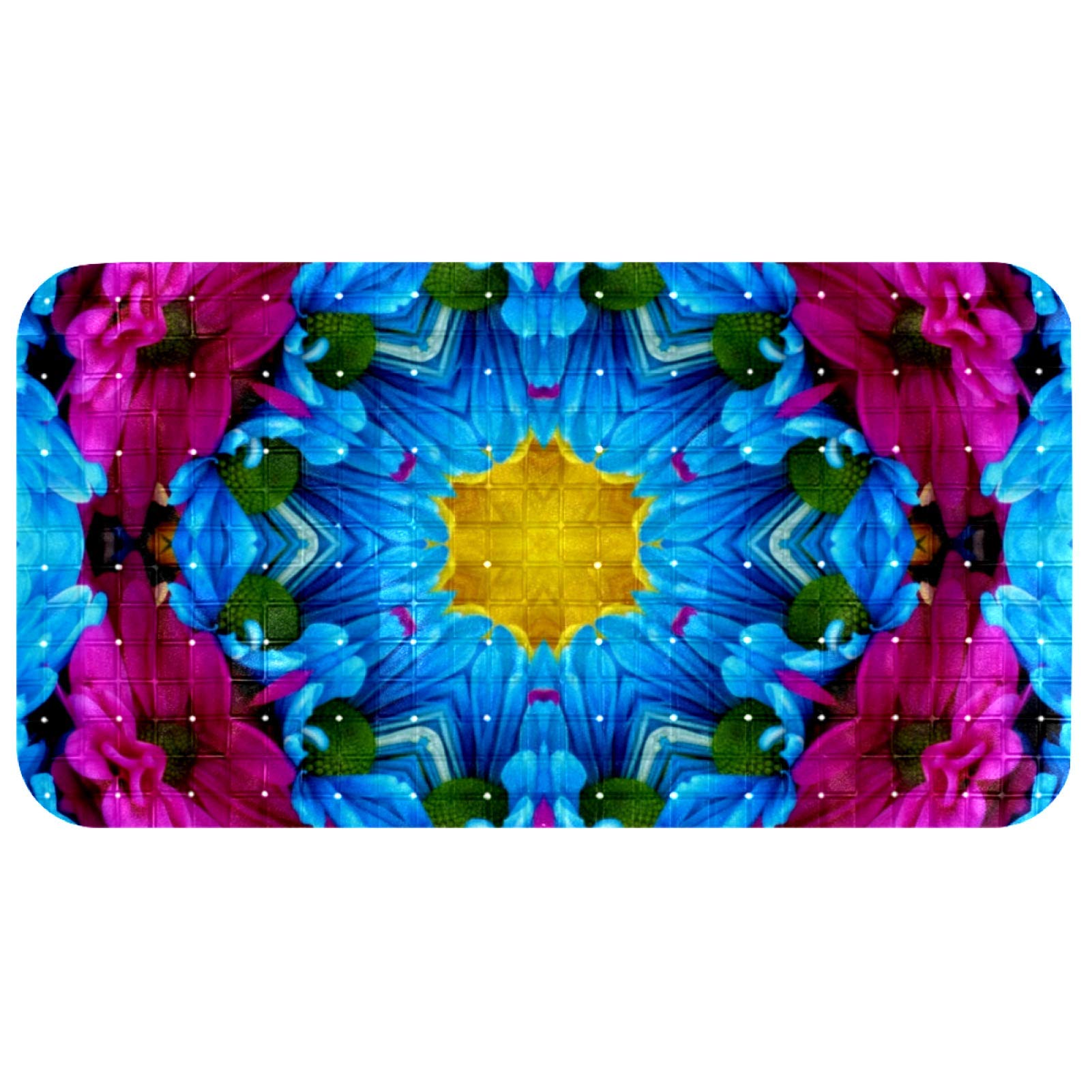 Tapis de bain enfants multicolore à ventouses 35x67 cm kaléidoscope