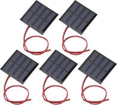 Solar Panel with 30cm Line 5PCS Mini Polysilicon Panel 2V 150mA DIY Solar Cell Module for Light Charger Garden Landscape Lights Mini Board
