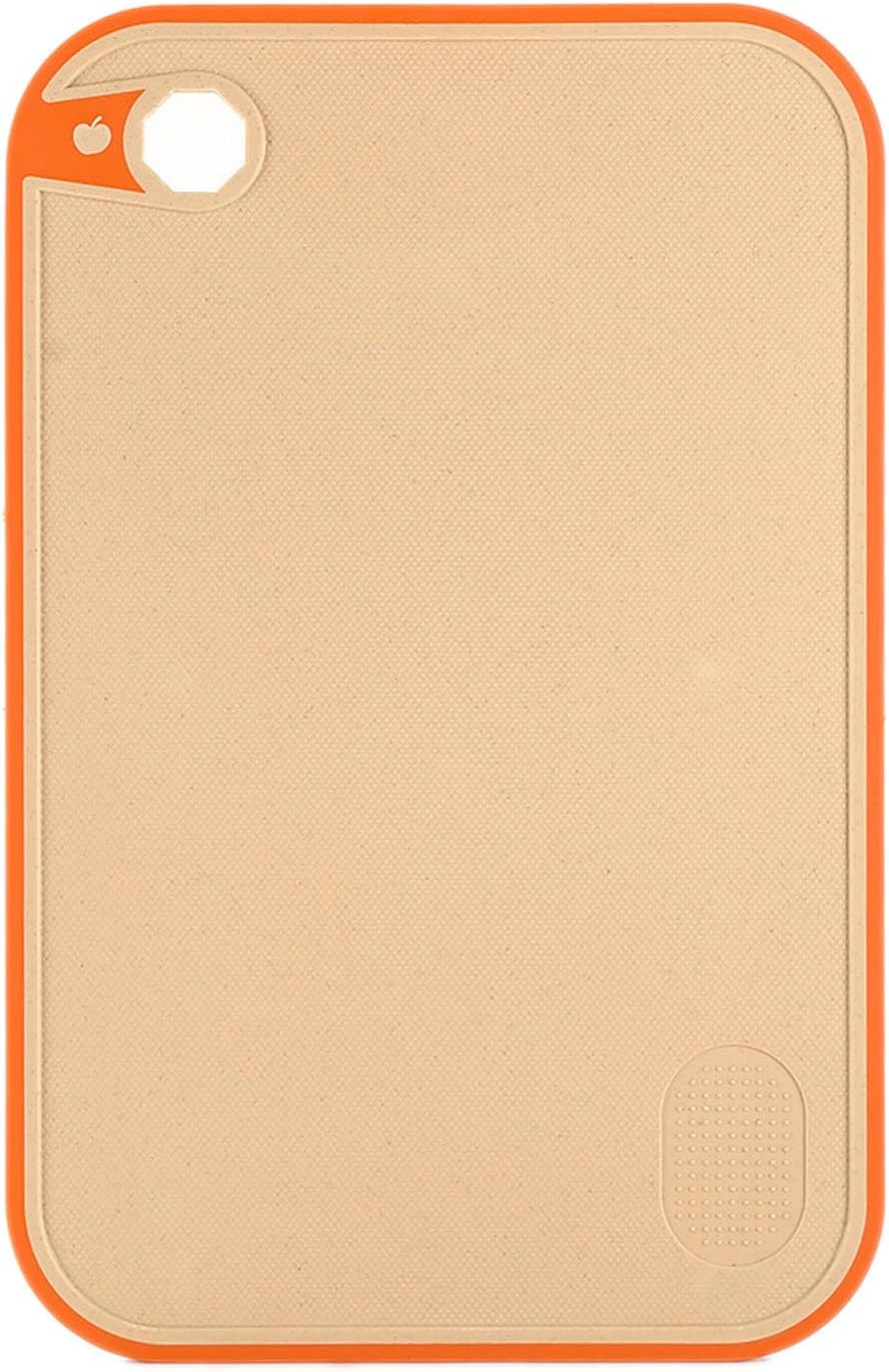 Plastic Cutting Board,Cutting Boards for Kitchen BPA Free, Medium Size Chopping Boards Non-Slip for Cooking Camping Dishwasher Safe, Reversible, 14"×9.2"×0.3" (Orange)