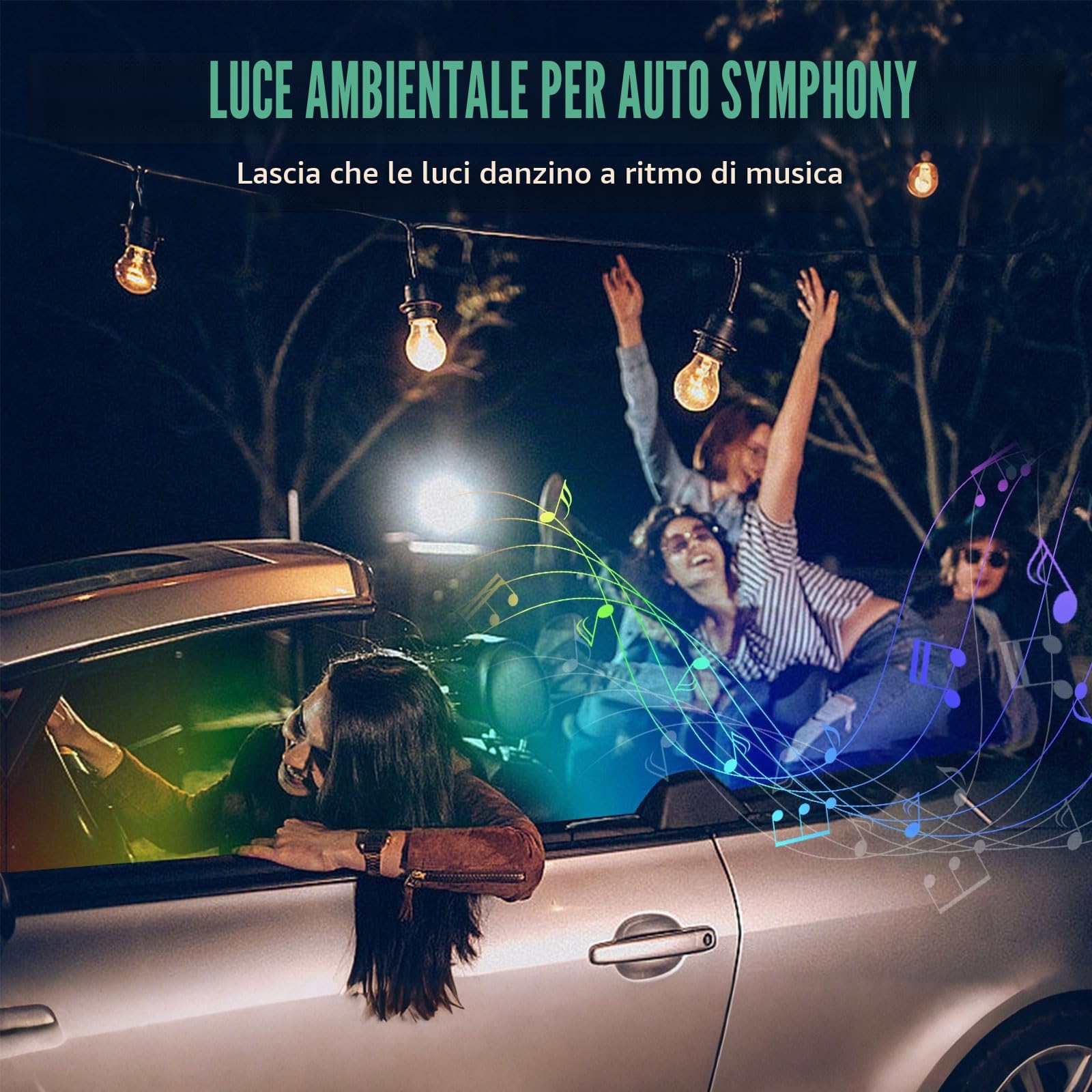 Illuminazione a LED per interni auto, in acrilico, con 593 LED, kit di illuminazione in fibra ottica, 16 milioni di colori, luce al neon attiva (Dreamcolor 22 in 1)