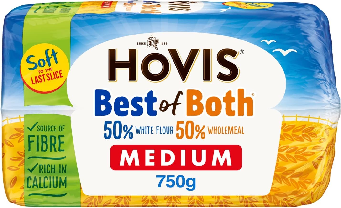 Hovis Best Of Both Medium White Bread, 750 g (Pack of 1)