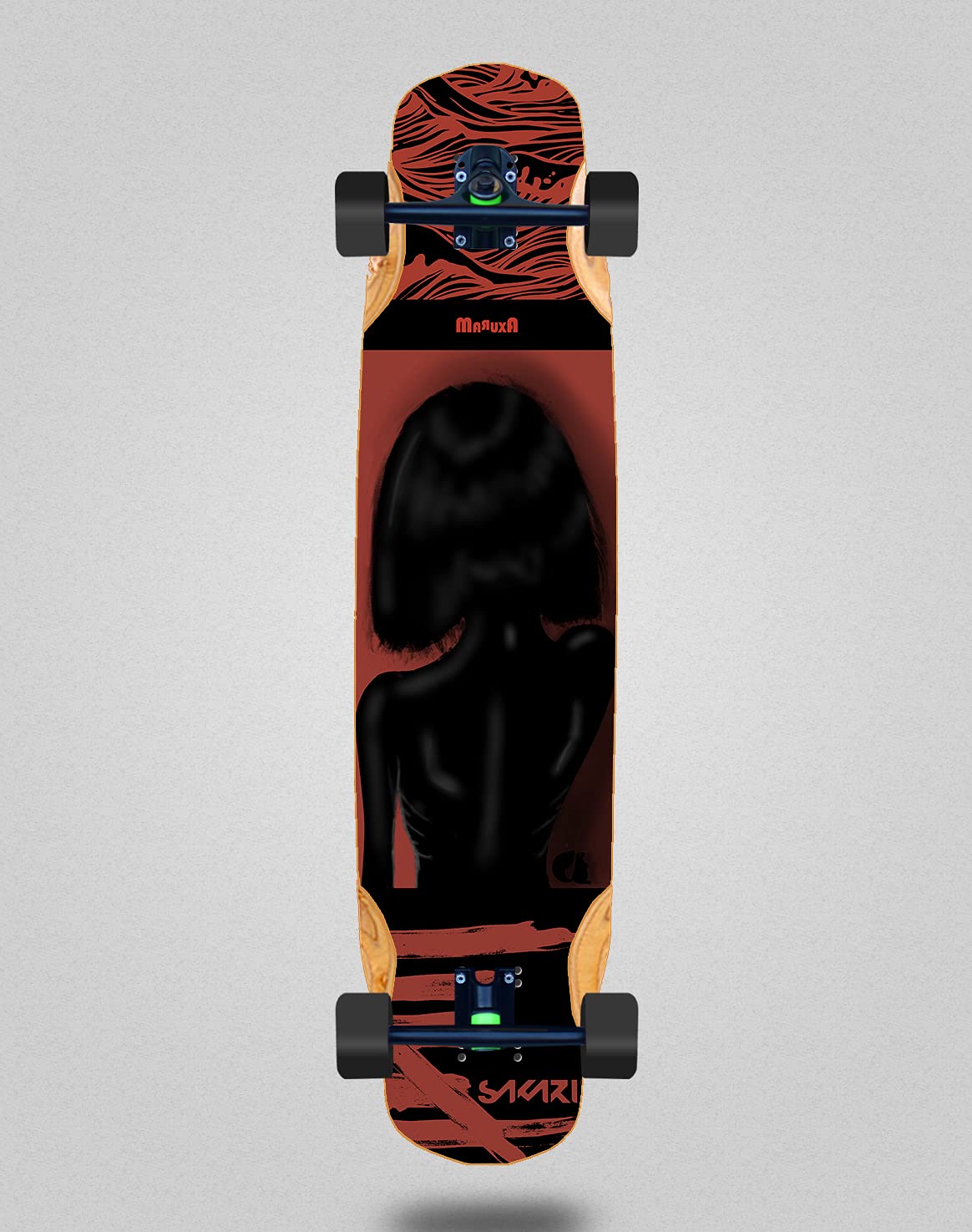 Skateboard Longboard Complete Mix Bamboo 38x8.45 Maruxa Wine