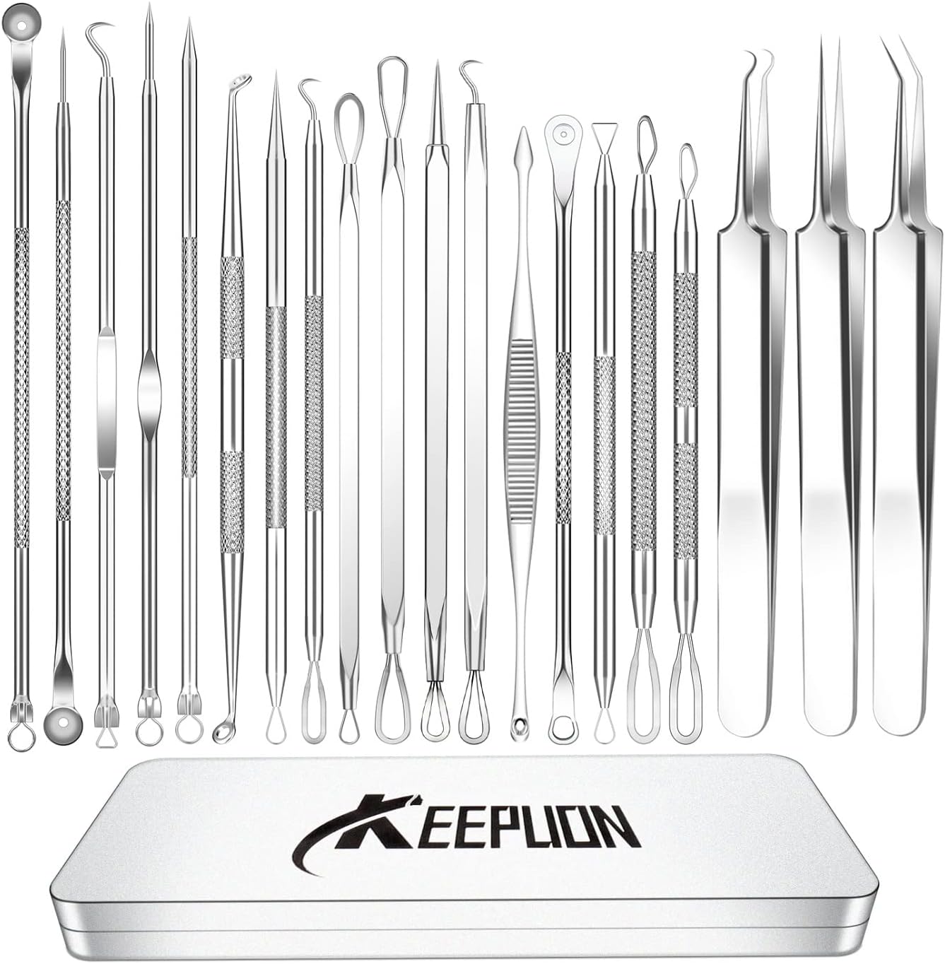 2022 Latest Blackhead Remover Pimple Popper Tool Kits, 316 Premium Stainless Pimples 25PCS Comedone Acne Extractor tool Kits, Great Assortment Skin Tools with Portable Metal Case 【USA FDA】 : Beauty & Personal Care
