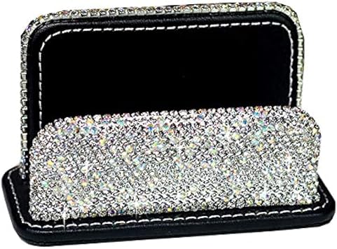 Bling Pure Handmade Bling Bling Rhinestones Stainless Steel Metal Business Card Holder Name Card Case Vertical