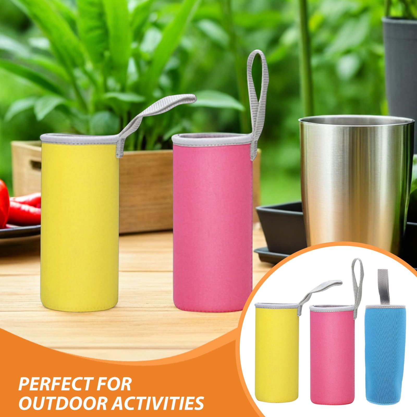 Funda térmica para 15 botellas: vaso de vidrio aislante plegable de 593 ml con asa. Bolsa portátil para transportar botellas de agua deportivas para hombres y mujeres que practican