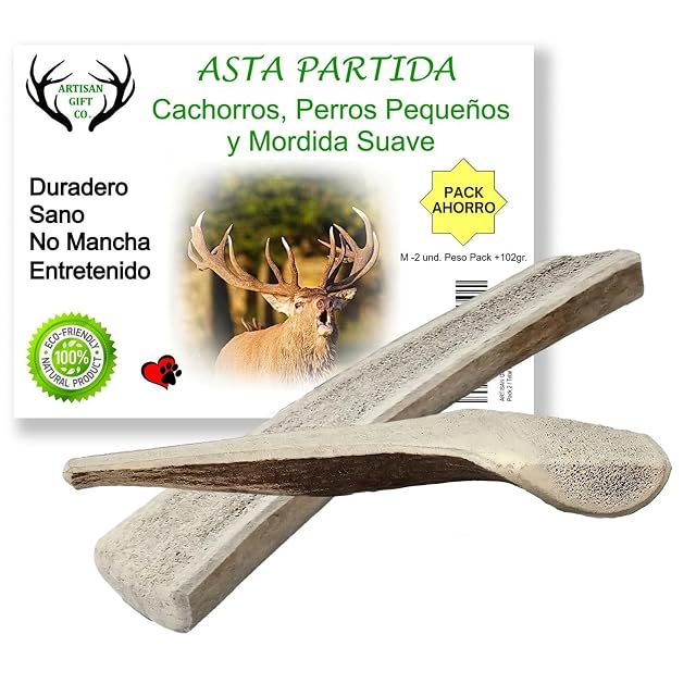 Asta de Ciervo Partida para Perro, Talla - M, Peso min. Pack 102gr