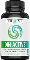 Vista 1 de Zhou DIM Active - DIM Supplement, Hormone Balance for Women & Men, Hormonal Support with 250mg Diindolylmethane - 60 Vegan Capsules