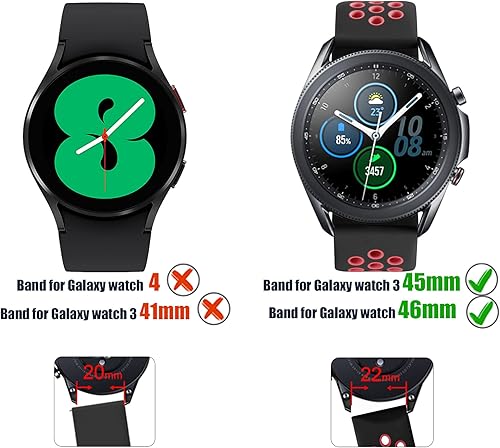 Miniatura 2 de Easuny Compatible con Samsung Galaxy Watch 3 1.772 in BandGalaxy Watch 1.811 inGear S3 FrontierClassic Watch Bands, 0.866 pulgadas, correa de reloj