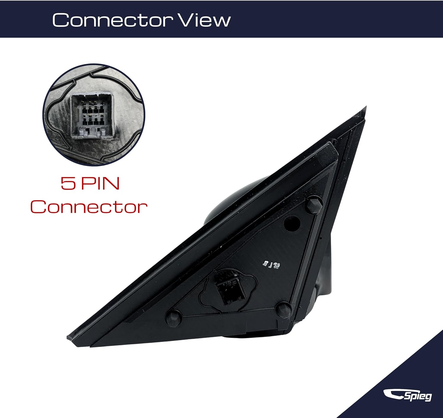 Spieg Passenger Side Mirror for 2008-2012 Honda Accord Sedan Power Adjustment Heated Glass Manual Folding Paint to Match 5 Pins Right HO1321231