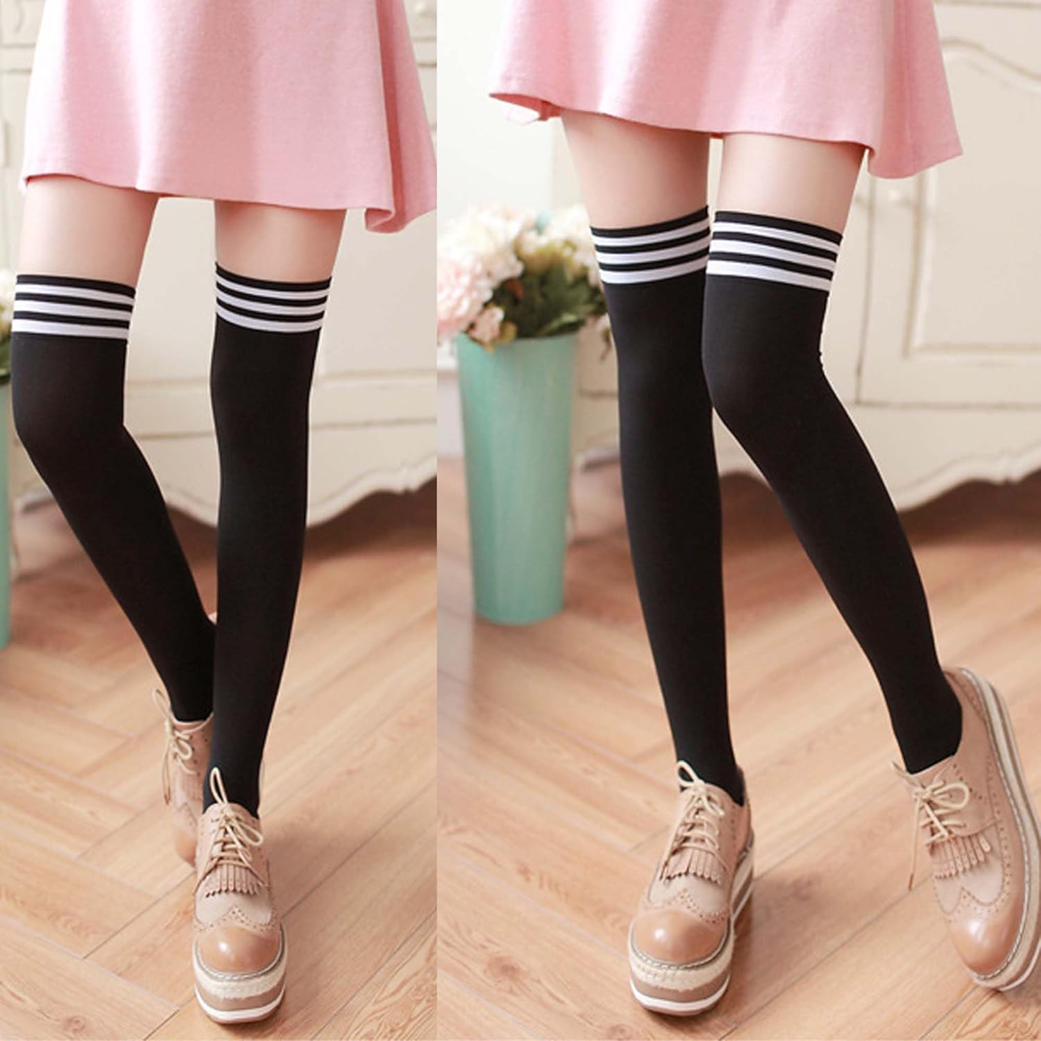 Thigh High Socks Knee High Stockings for Women Girls Long Socks Leg Warmers Cosplay - Image 3