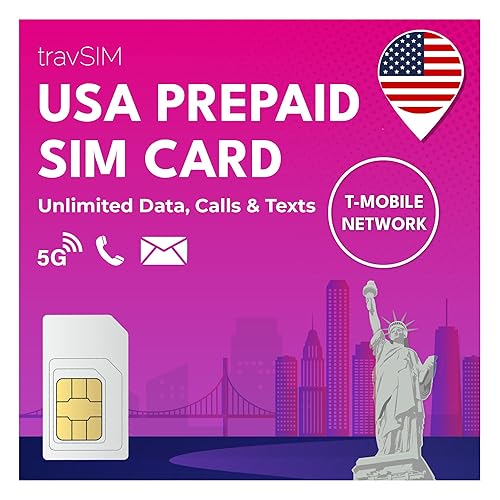 travSIM Prepaid SIM Card USA | T-Mobile Network | Unlimited