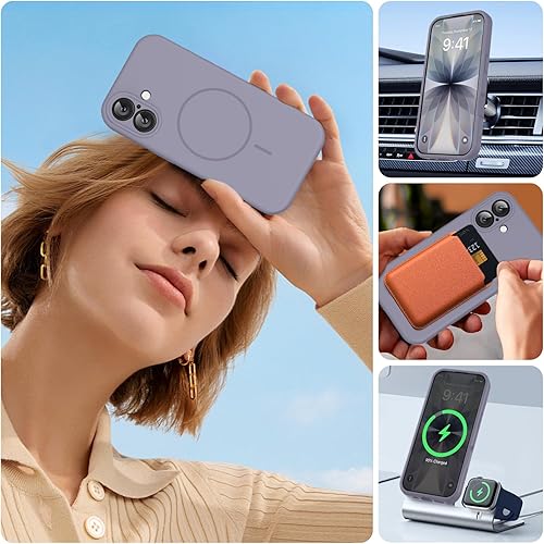 Miniatura 1654 de Miracase - Funda diseñada para iPhone 11 con protector de pantalla, funda de goma de silicona líquida, protección total contra caídas y a prueba