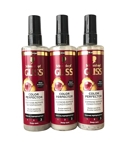 GLISS Acondicionador sin enjuague reparador de cabello, reparación exprés Color Guard para cabello teñido o resaltado, 6.8 onzas (paquete de 3)