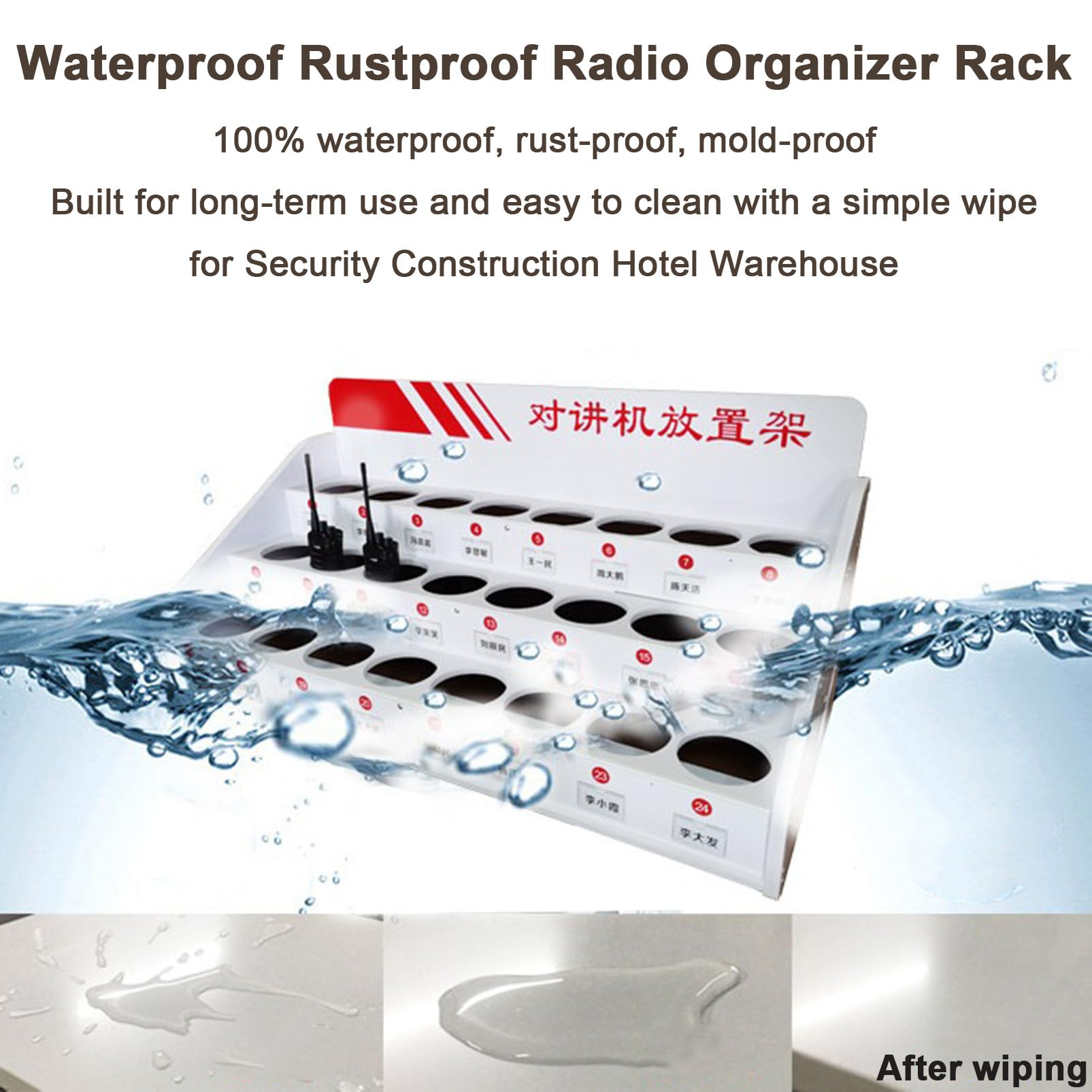 Soporte Resistente para Walkie Talkie, Organizador Universal de Escritorio para Radios Bidireccionales, Estante Multiranurado, Base de Carga Portátil para Seguridad, Construcción, Hotel, Almacén