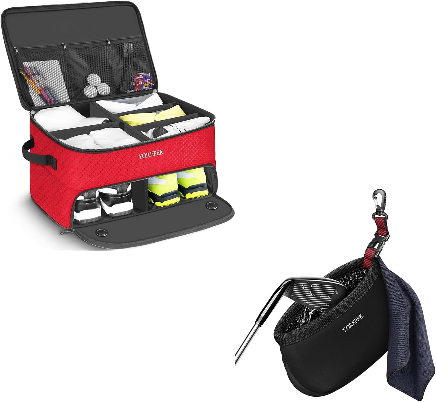 YOREPEK 2 Layer Golf Trunk Bag Organizer Golf Club Cleaner Bag