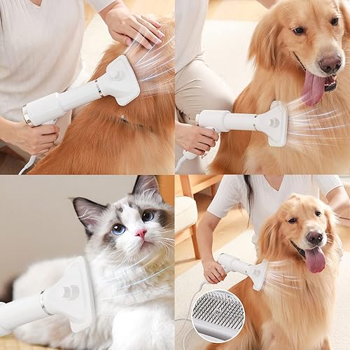 Miniatura 6 de Secador de pelo para mascotas, nuevo cepillo de secado de pelo 2 en 1 mejorado para mascotas, cepillo portátil y silencioso para perros y gatos, 3