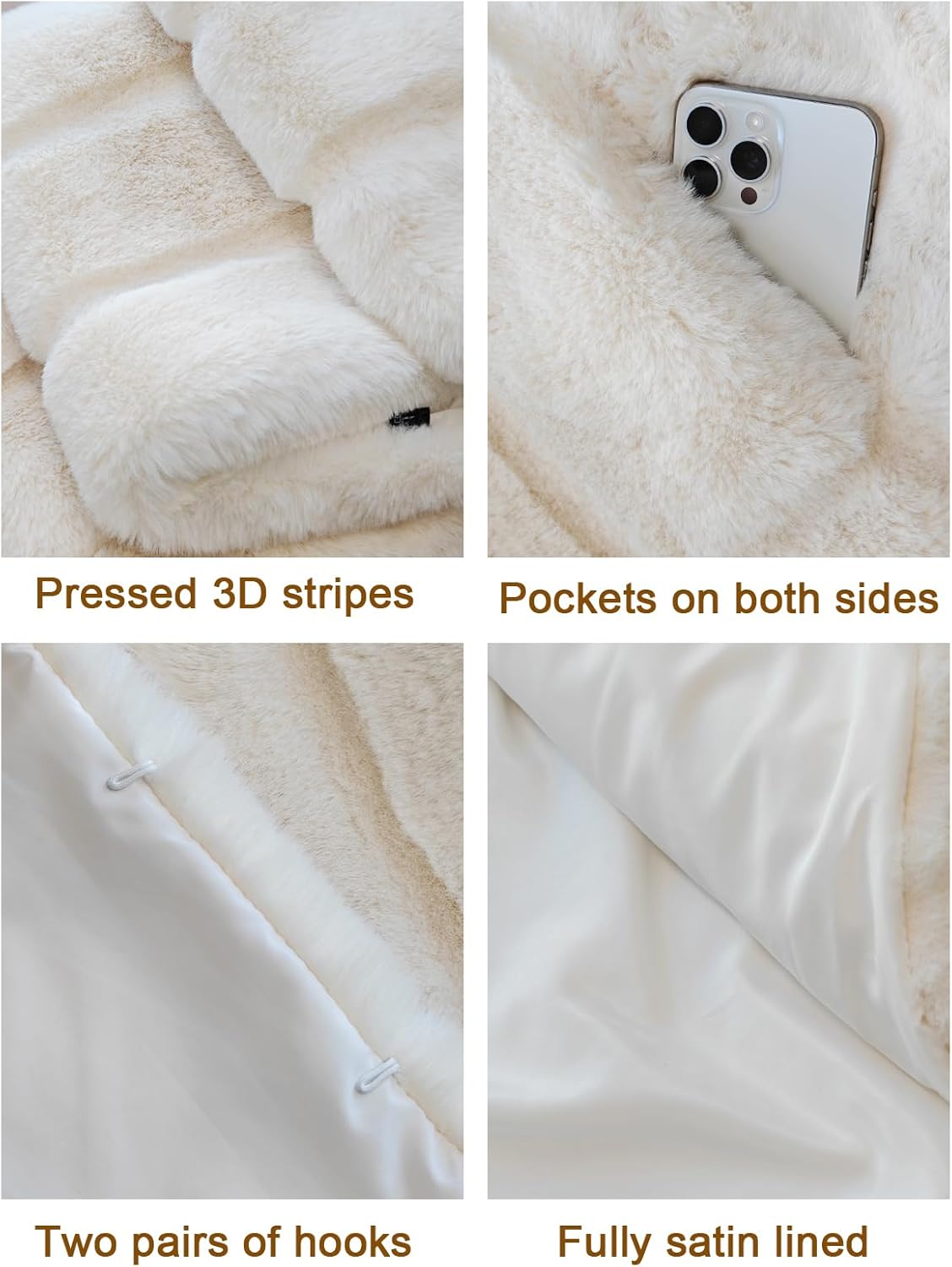BEAUTELICATE Faux Fur Shawl Bridal Wrap Winter Wedding Stole Bridesmaids Cover Up Women Shrug