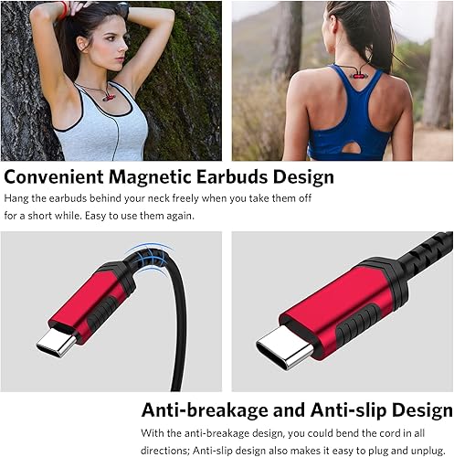 Miniatura 3 de APETOO Auriculares USB C para iPhone 15, 16 Pro Max, Samsung S21, S22, S23, S24, Ultra Flip Fold A55, A54, A9, cancelación de ruido, auriculares