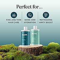 Vista 2 de Set de champú y acondicionador voluminizador de biotina - Champú y acondicionador libre de sulfato para el cuidado del cabello seco y dañado