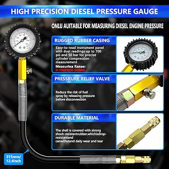 47PCS Compression and Leakage Test Kit Petrol & Diesel Compression Tester