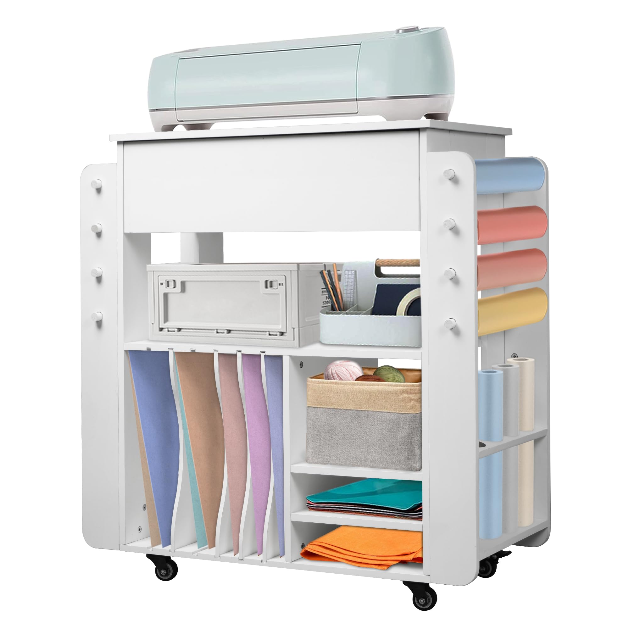 jxgzyy Craft Storage Cart Rolling Art Cart Organizer with Drawer Vinyl