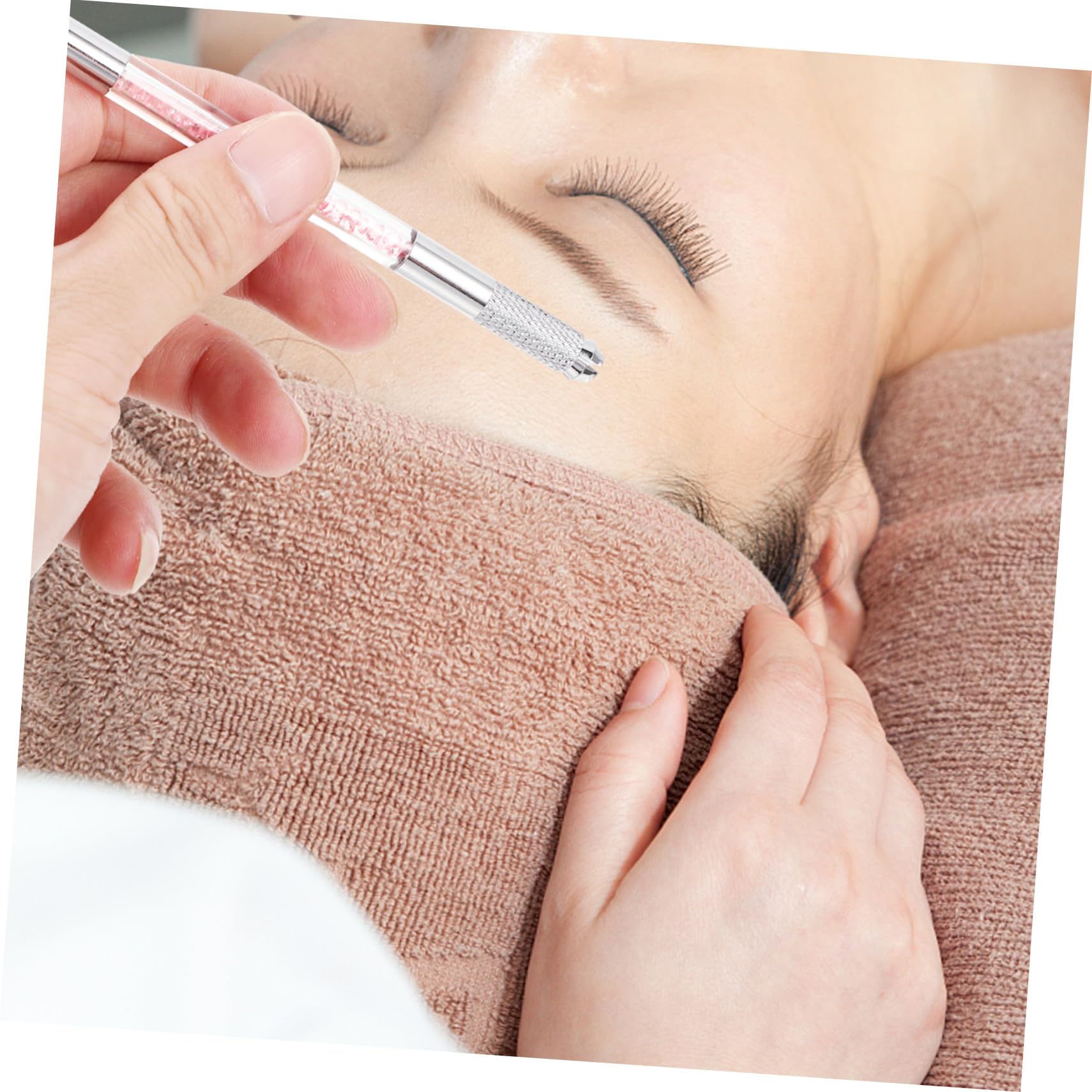 Penna per Tatuaggi Sopracciglia Doppia Punta Decorazione Cristalli Abs, 10 Pezzi per Microblading Professionale e Trucco Sopracciglia Naturale