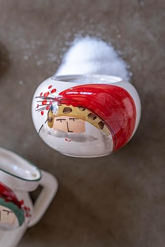 Miniatura 4 de Vietri Old St. Nick - Azucarero con tapa, 4 pulgadas de loza de loza esencial para café, contenedor de cubospaquetes